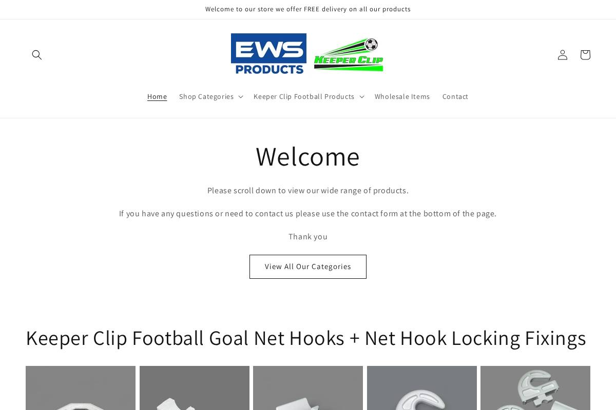 ewsproducts.co.uk homepage screenshot