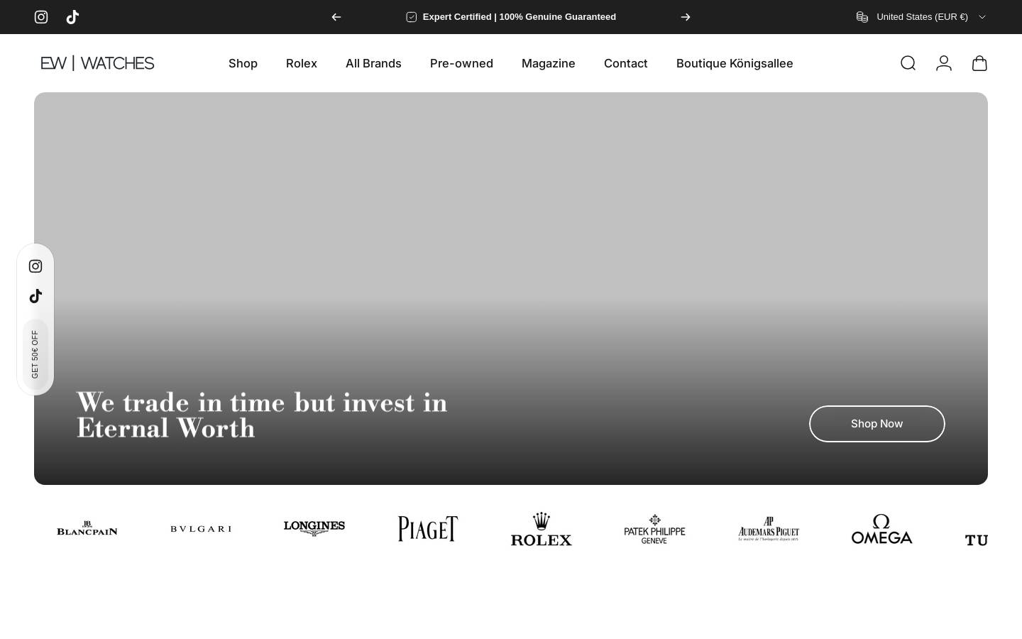 Ewwatches homepage screenshot