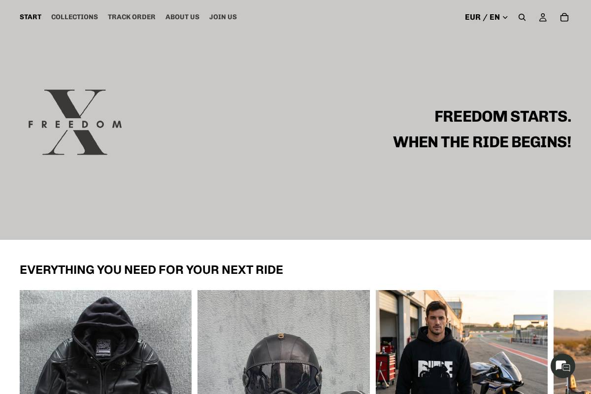 Ex Freedom homepage screenshot