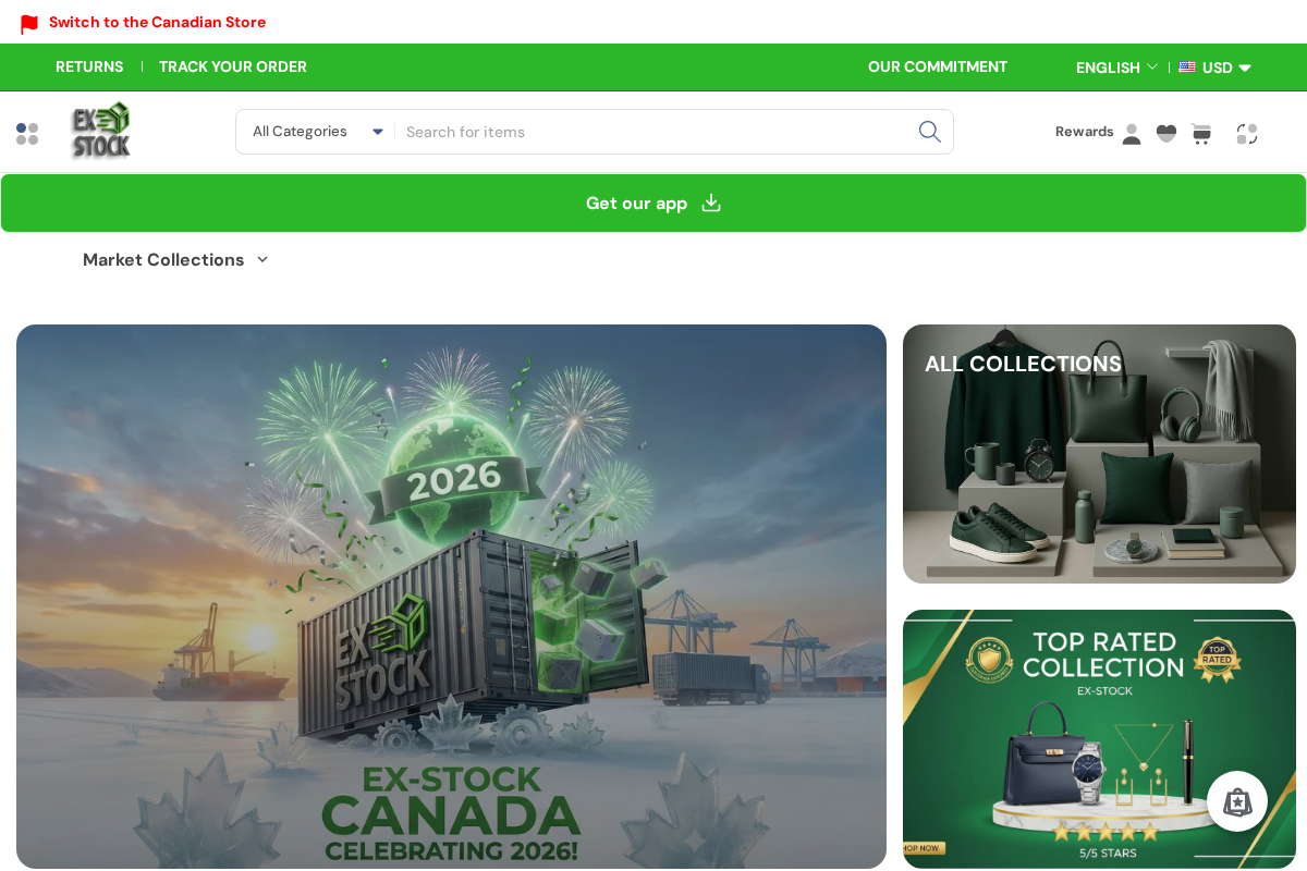 EX-STOCK Canada homepage screenshot