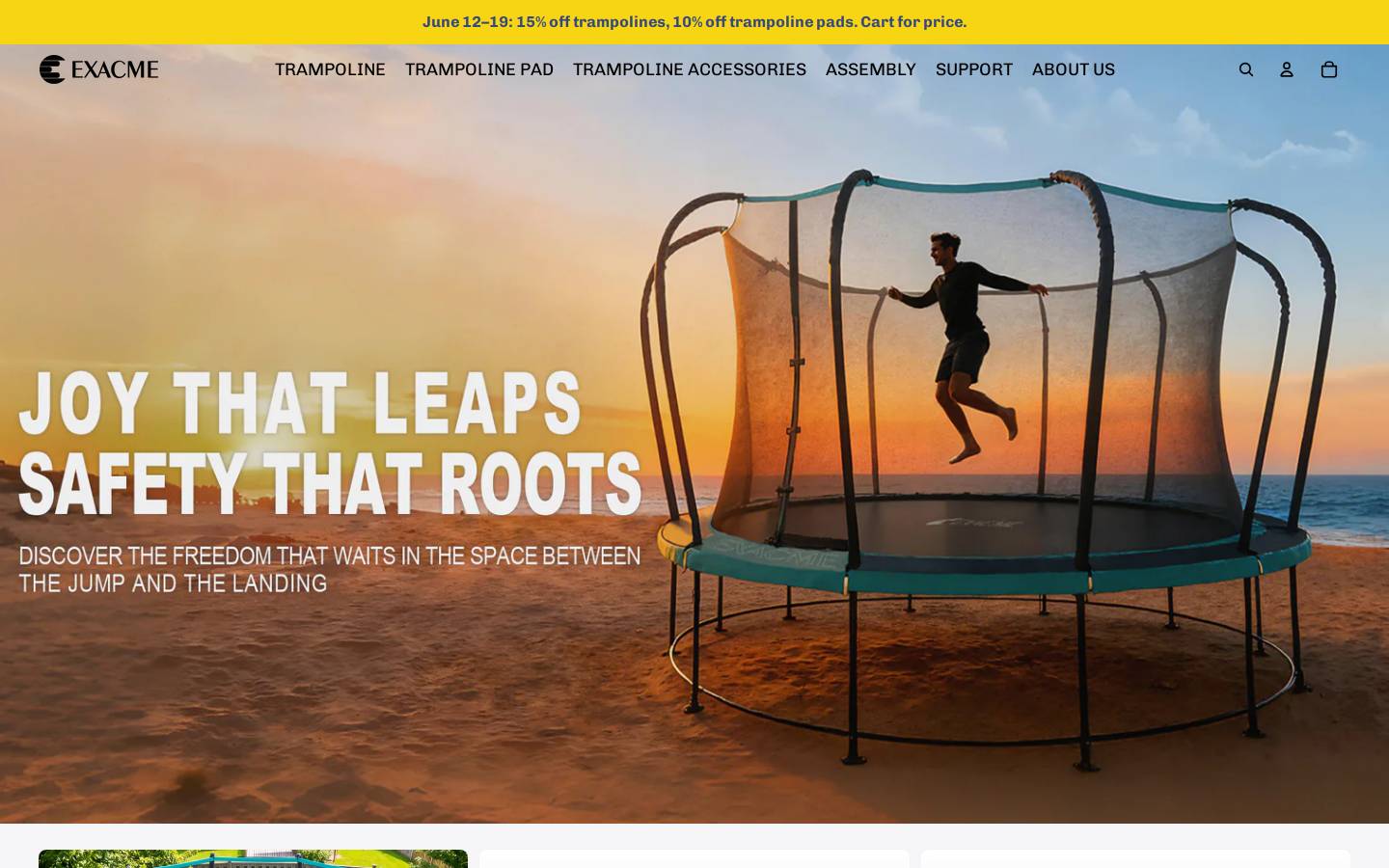 exacme.com homepage screenshot