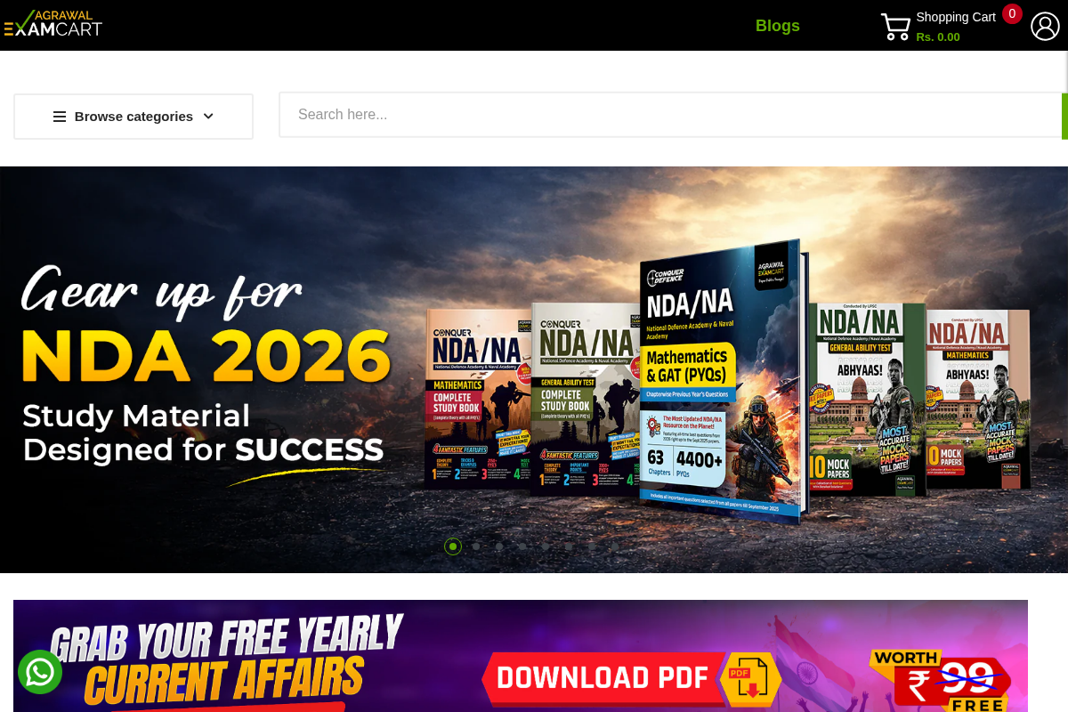 Examcart homepage screenshot