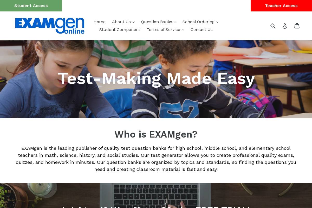 examgen.com homepage screenshot
