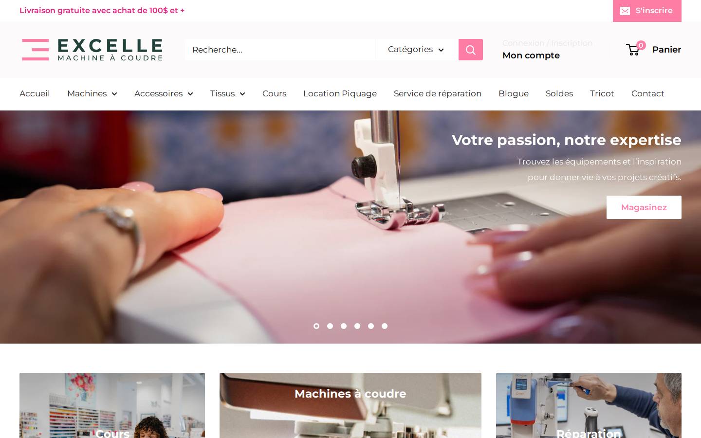 excellemachineacoudre.com homepage screenshot