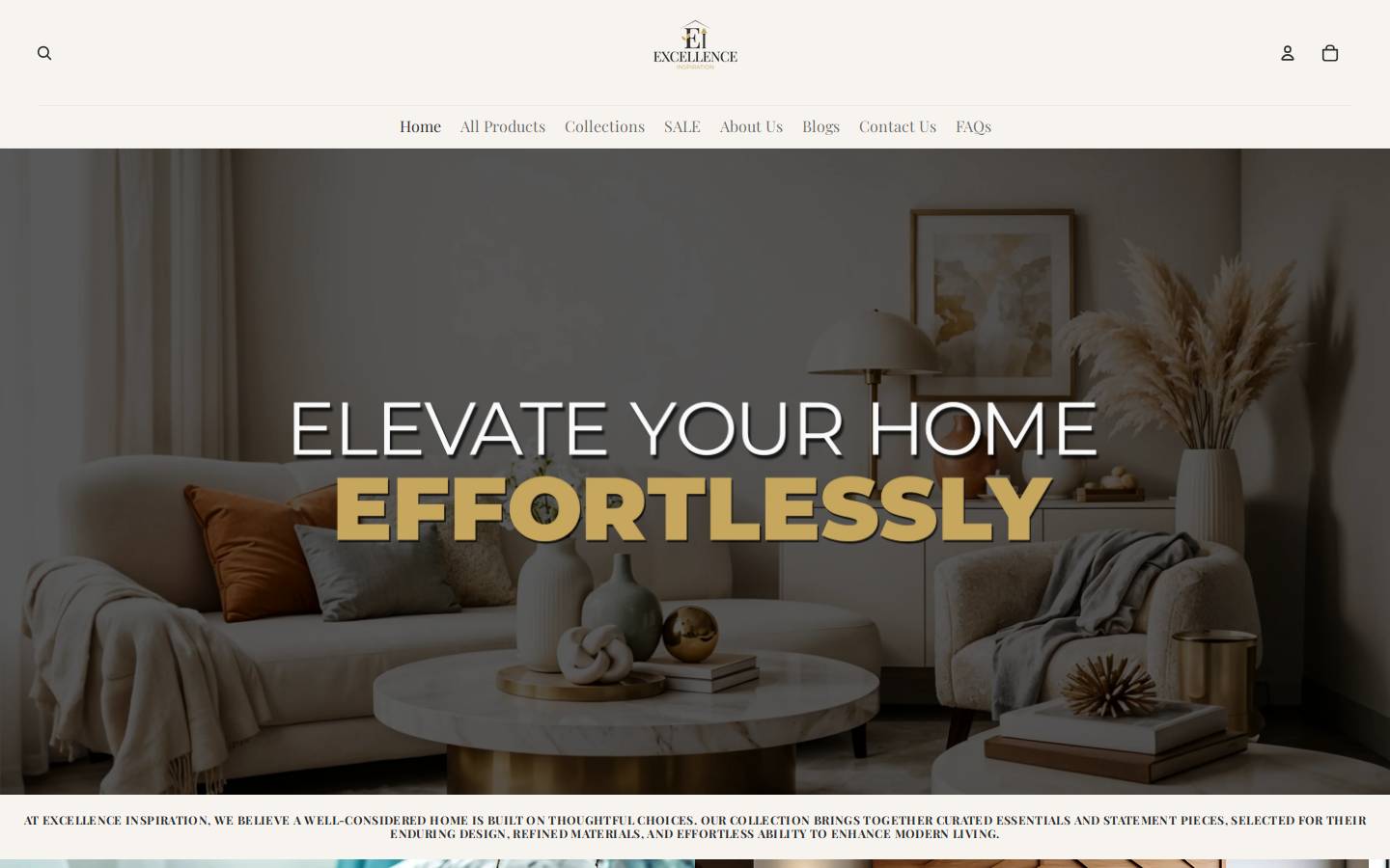 excellenceinspiration.com homepage screenshot