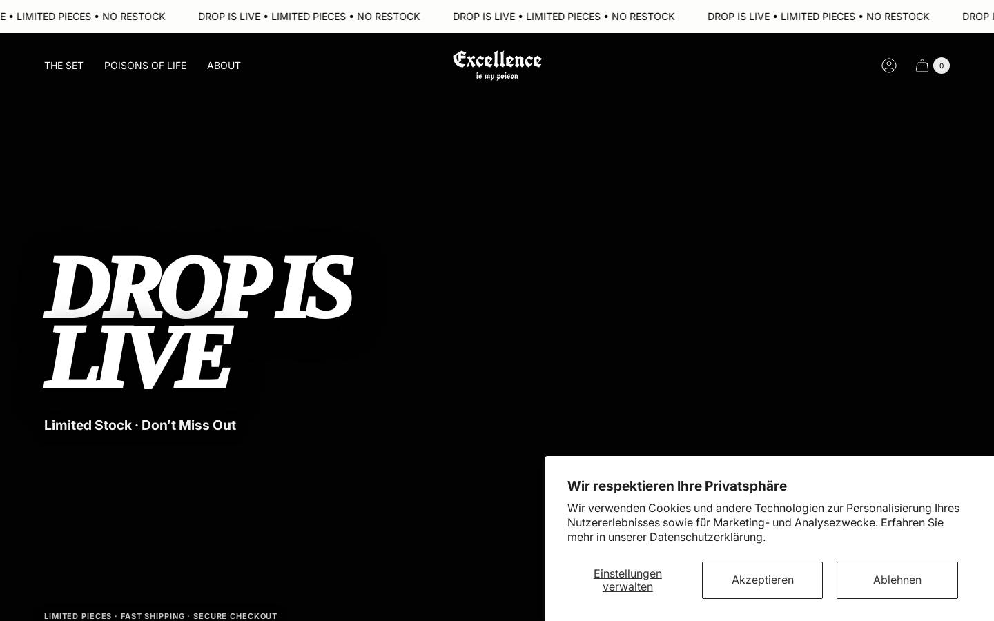 Excellence is my poison™ homepage screenshot