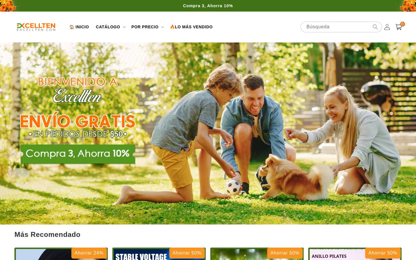 Excellten homepage screenshot