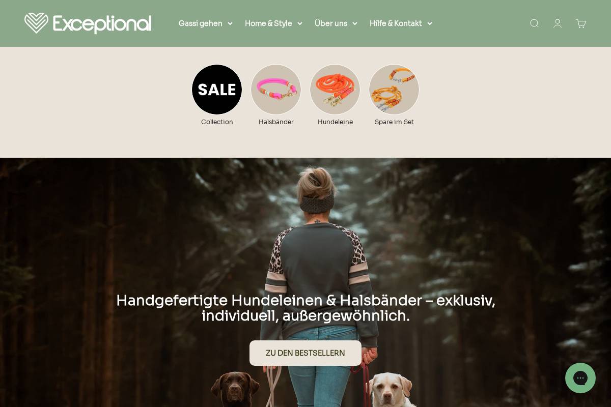 exceptional.dog homepage screenshot