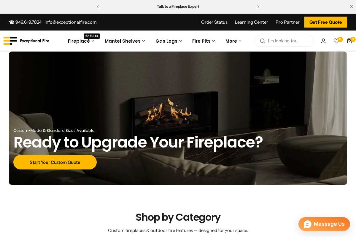 exceptionalfire.com homepage screenshot