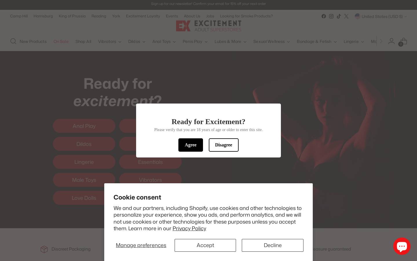 excitementvideo.com homepage screenshot
