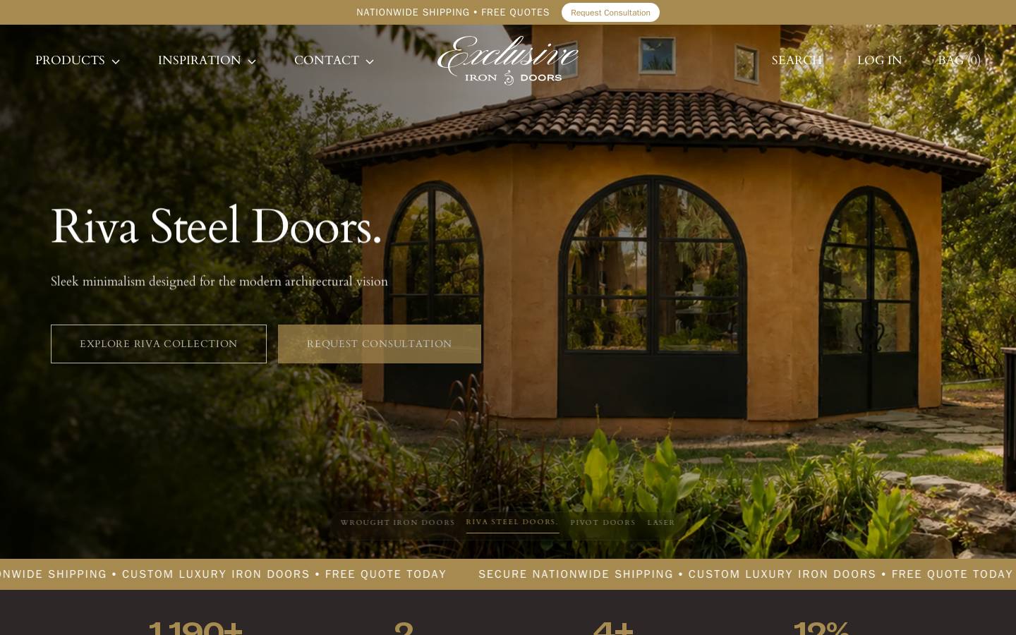 Exclusive Iron Doors homepage screenshot