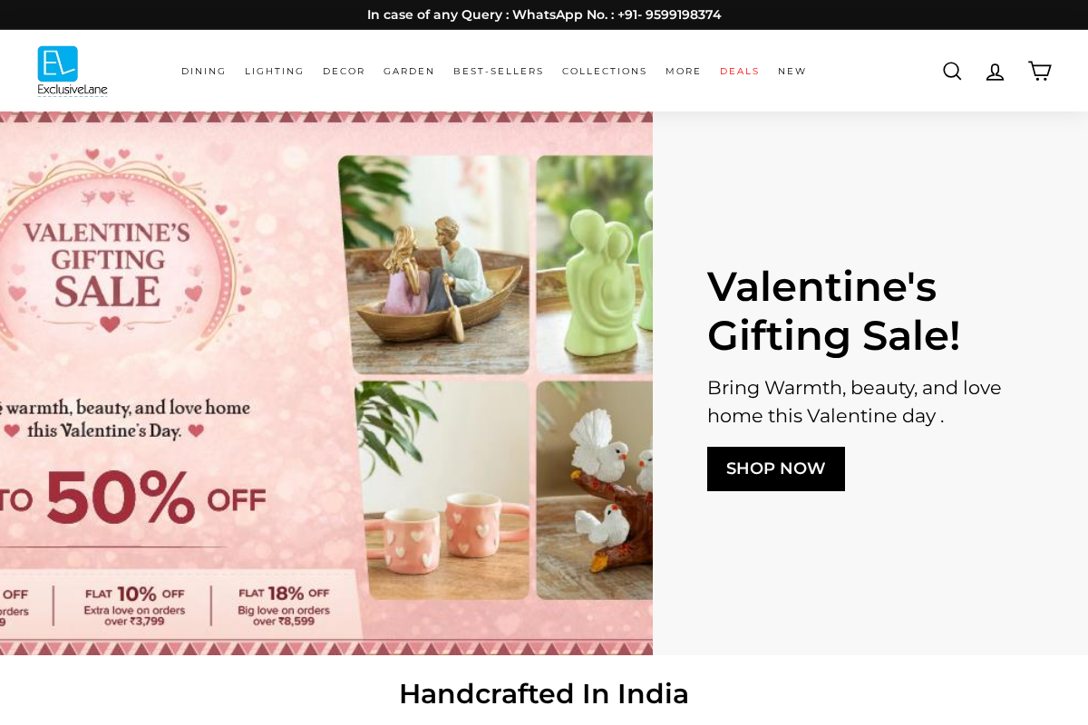 ExclusiveLane homepage screenshot