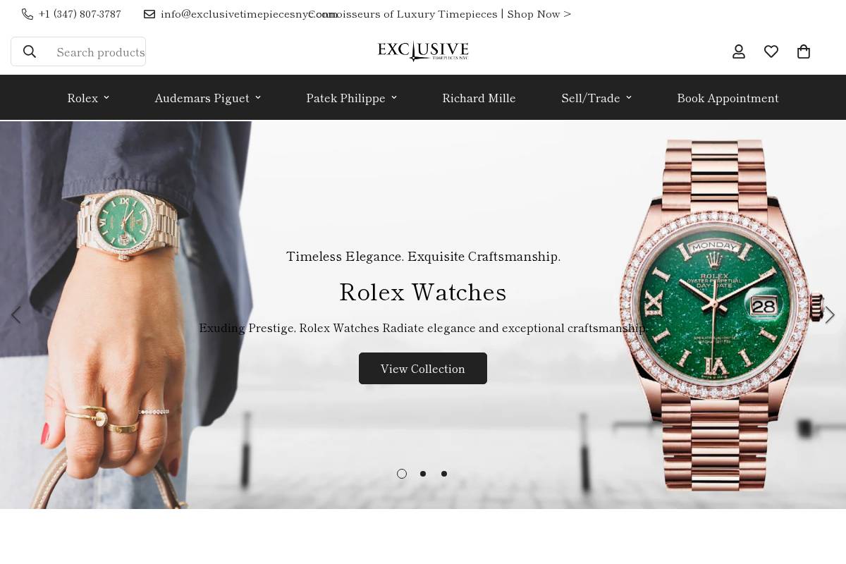 exclusivetimepiecesnyc.com homepage screenshot