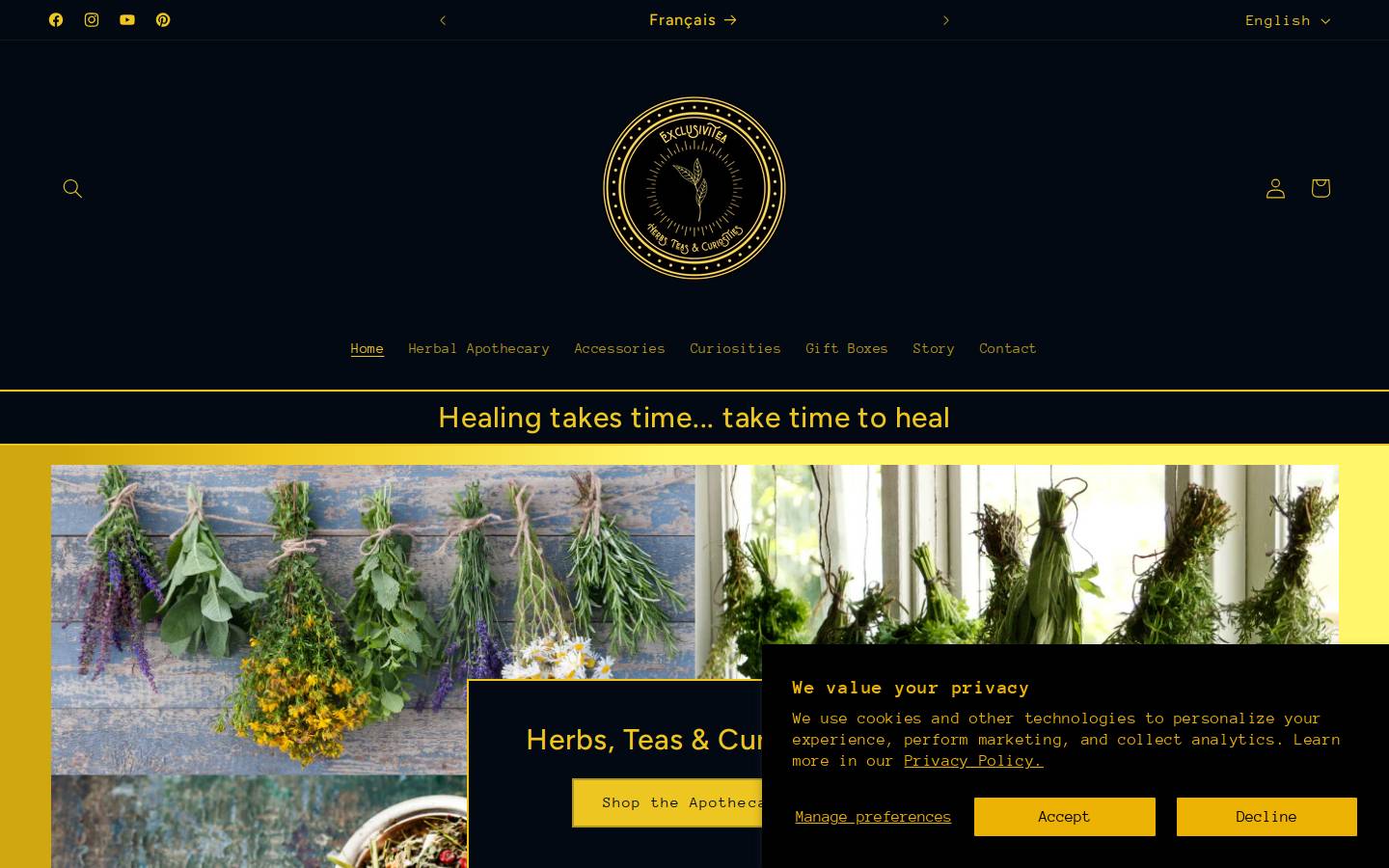 exclusivitea.ca homepage screenshot