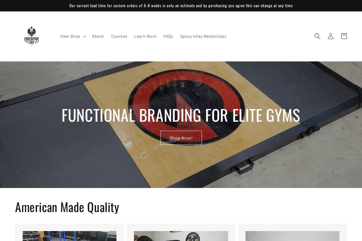 ExecutiveFit homepage screenshot