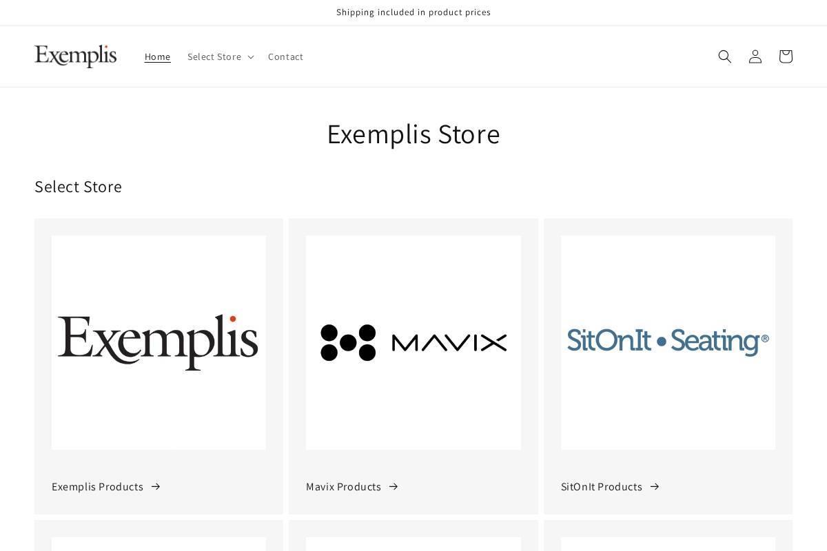 exemplisstore.com homepage screenshot