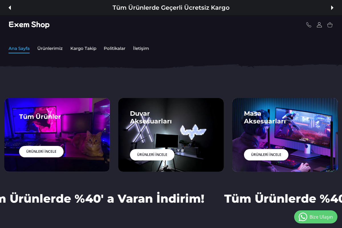 Exem Shop homepage screenshot