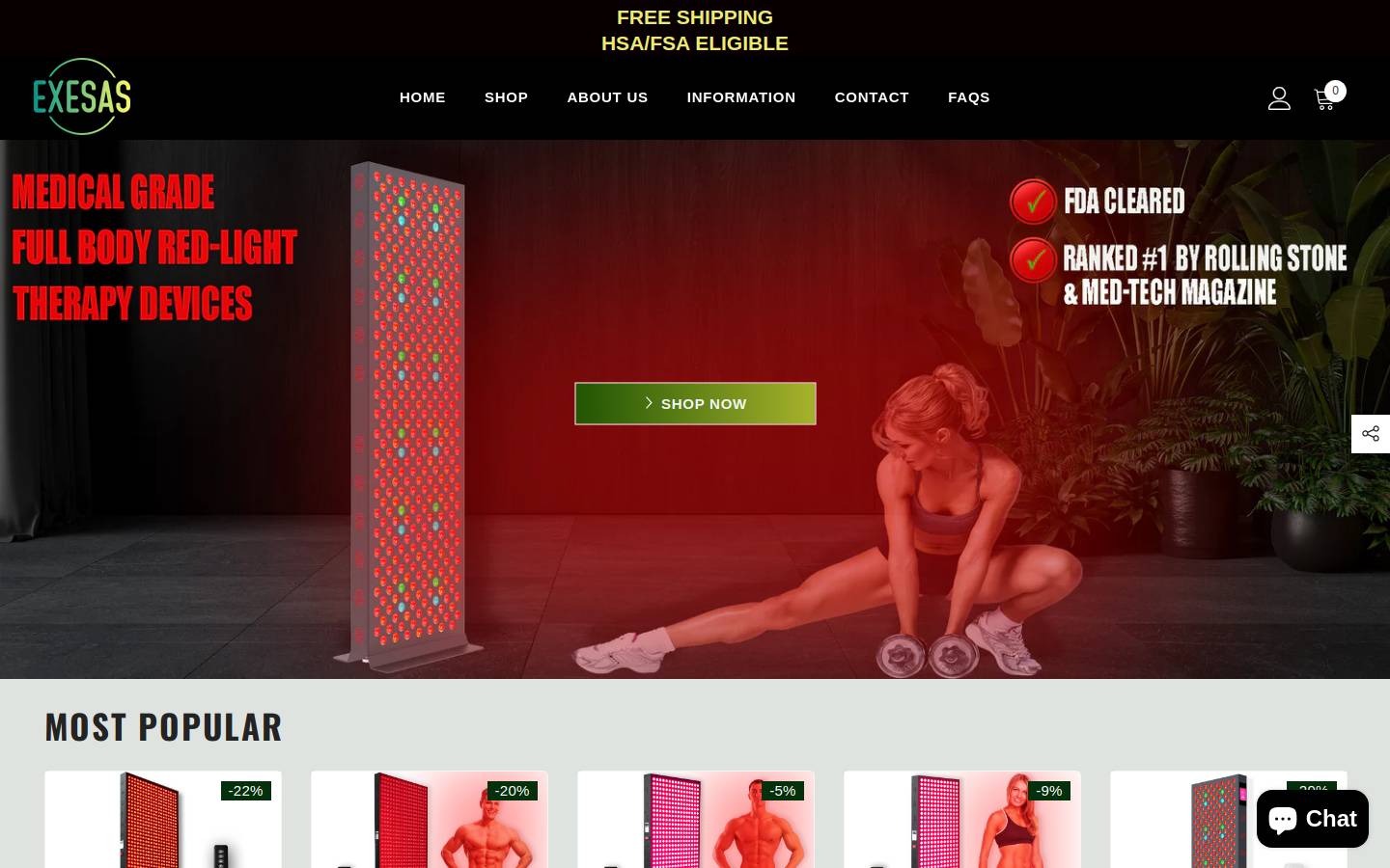 exesas.com homepage screenshot