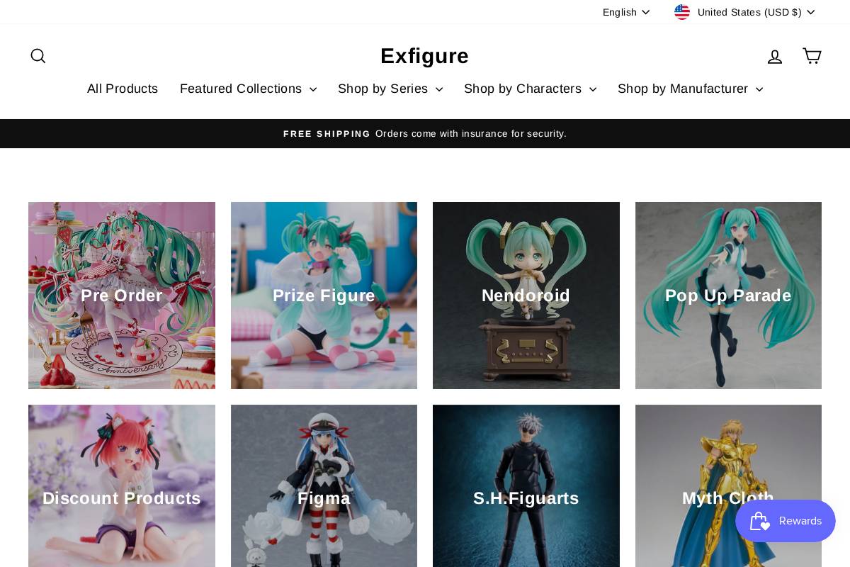 exfigure.com homepage screenshot