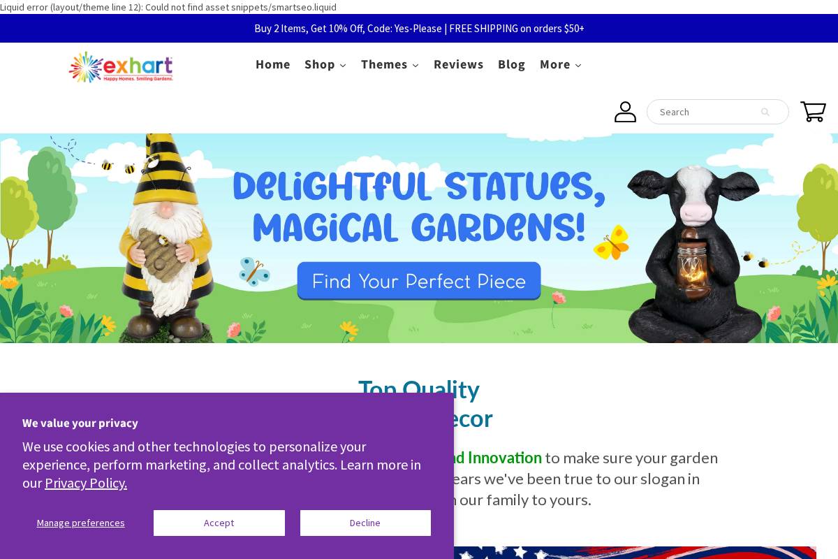 exhart.com homepage screenshot