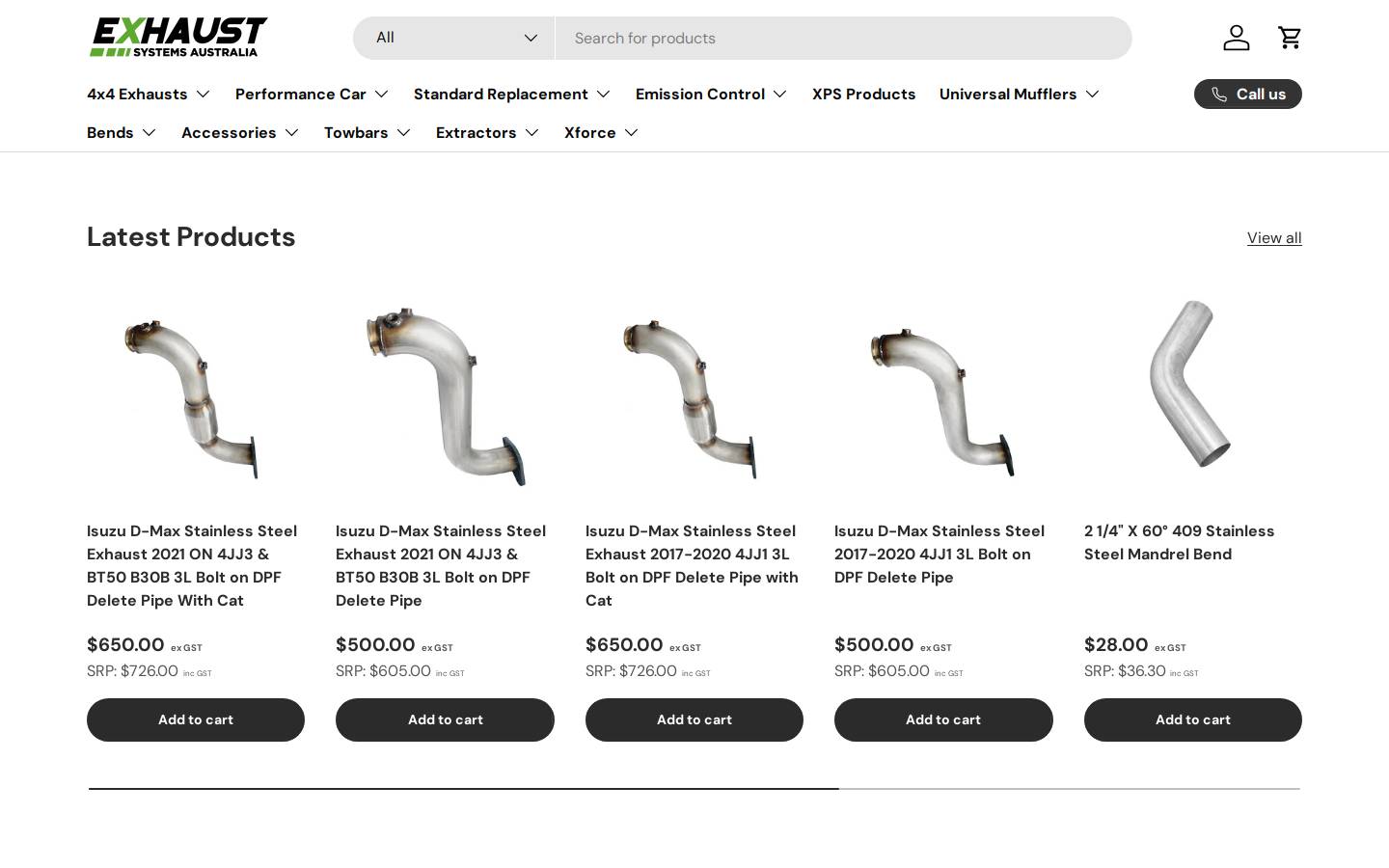 exhaustsystemsaustralia.com.au homepage screenshot