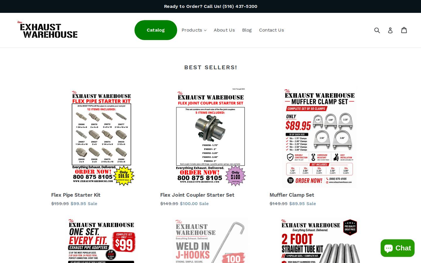 exhaustwarehouse.com homepage screenshot