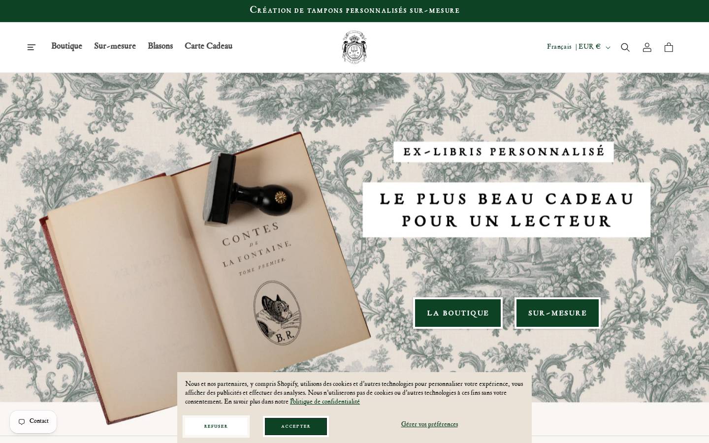 Ex-Libris Paris homepage screenshot