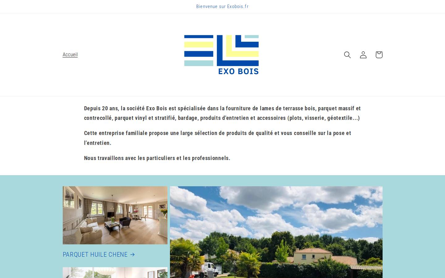 exobois.fr homepage screenshot