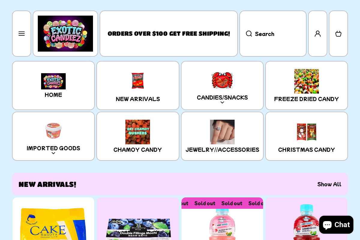 exoticcandiez.com homepage screenshot