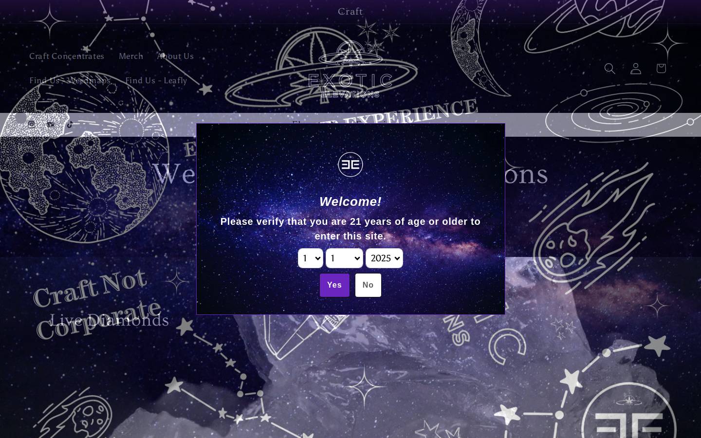 exoticelevations.com homepage screenshot