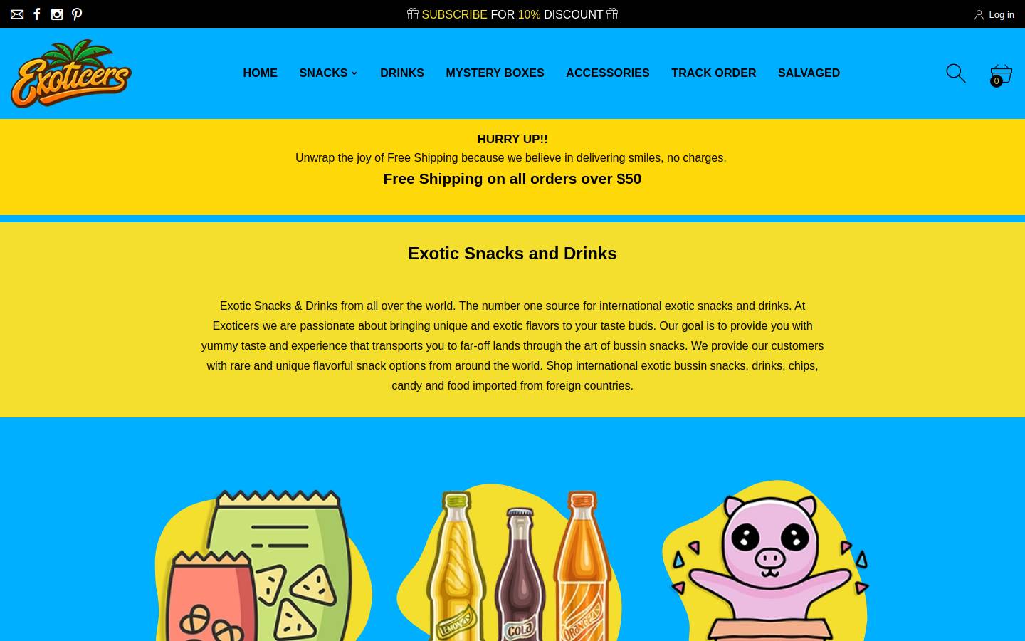 Exoticers homepage screenshot