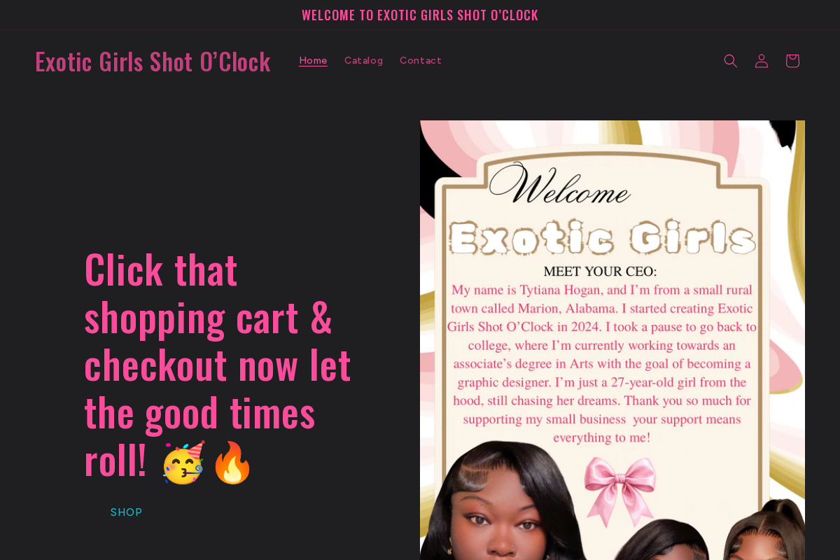exoticgirlsshotoclock.com homepage screenshot