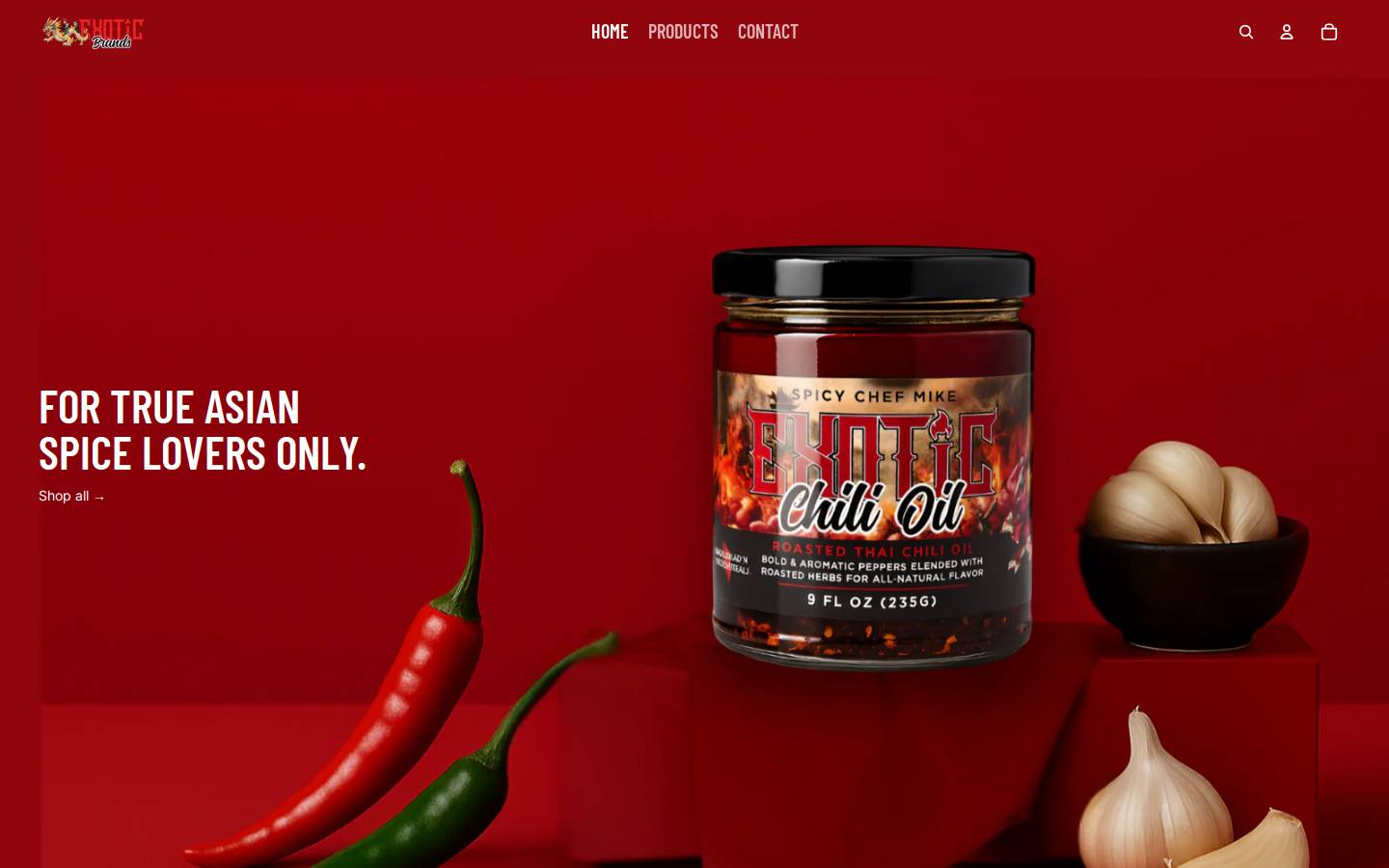 exotichotsauce.com homepage screenshot