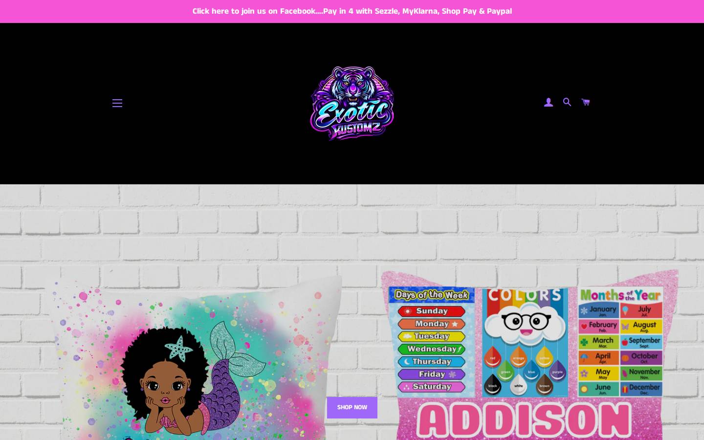 exotickustomz.com homepage screenshot