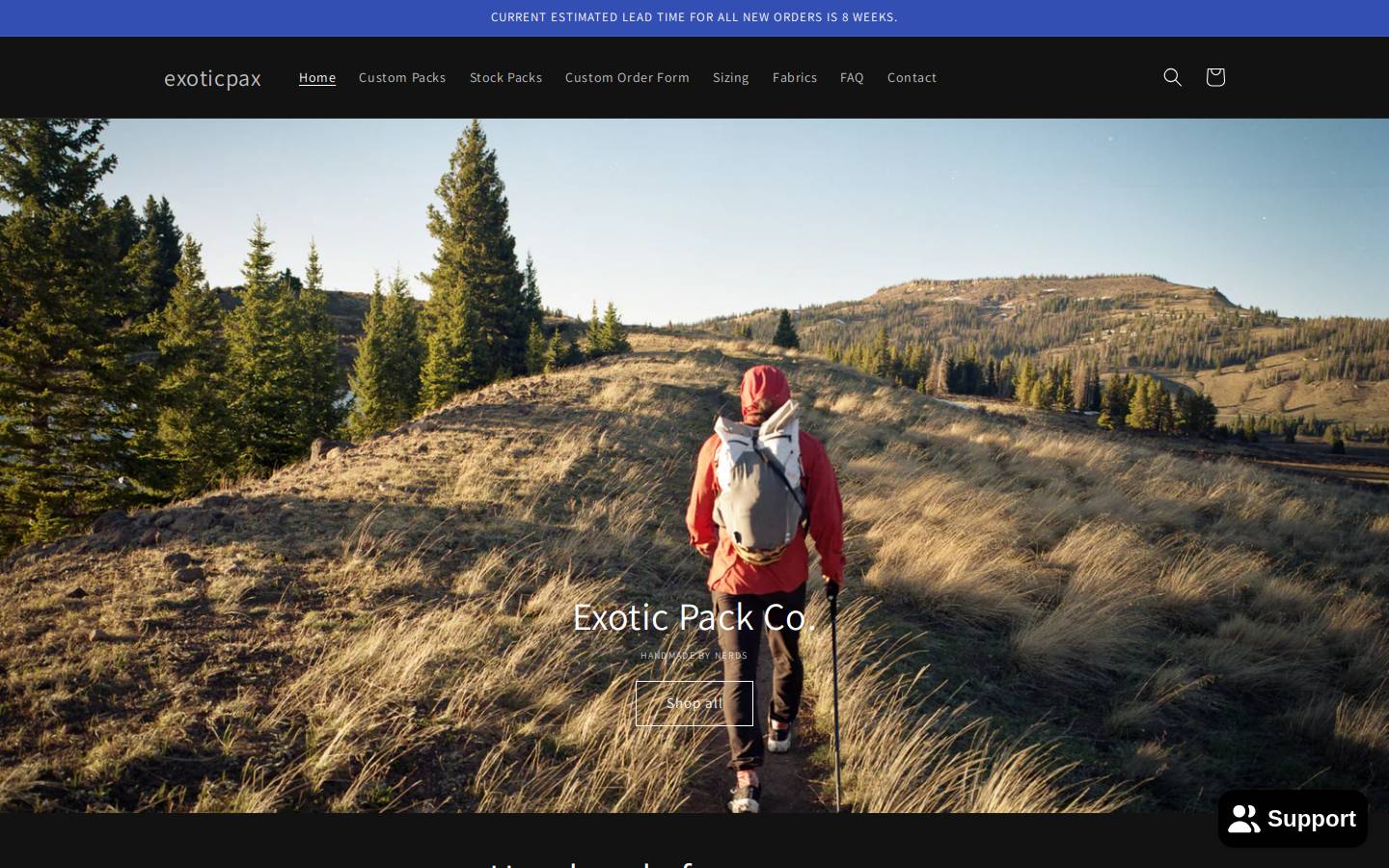 exoticpax.com homepage screenshot
