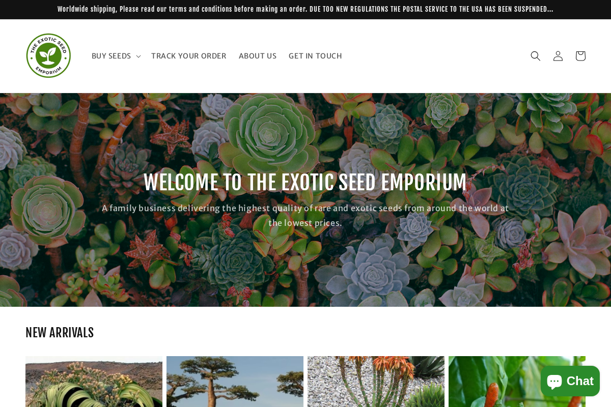 exoticseedemporium.com homepage screenshot