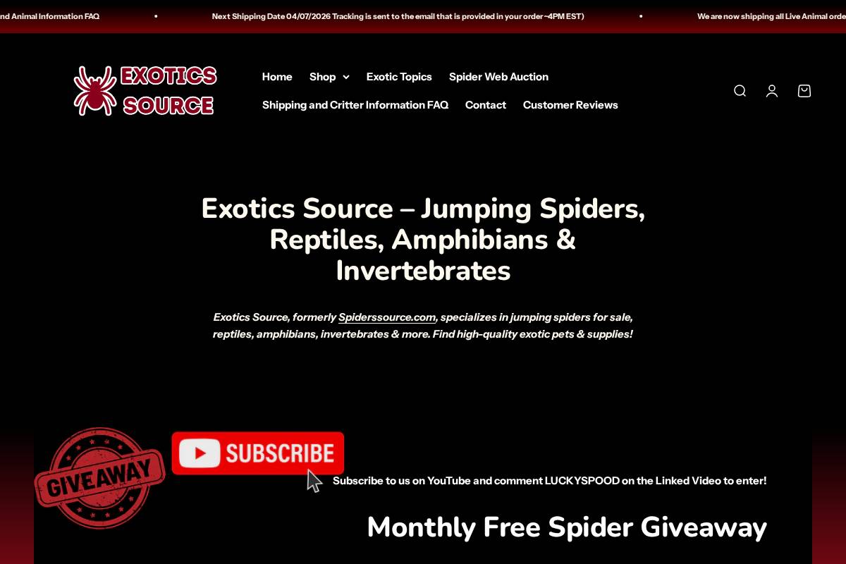 exoticssource.com homepage screenshot
