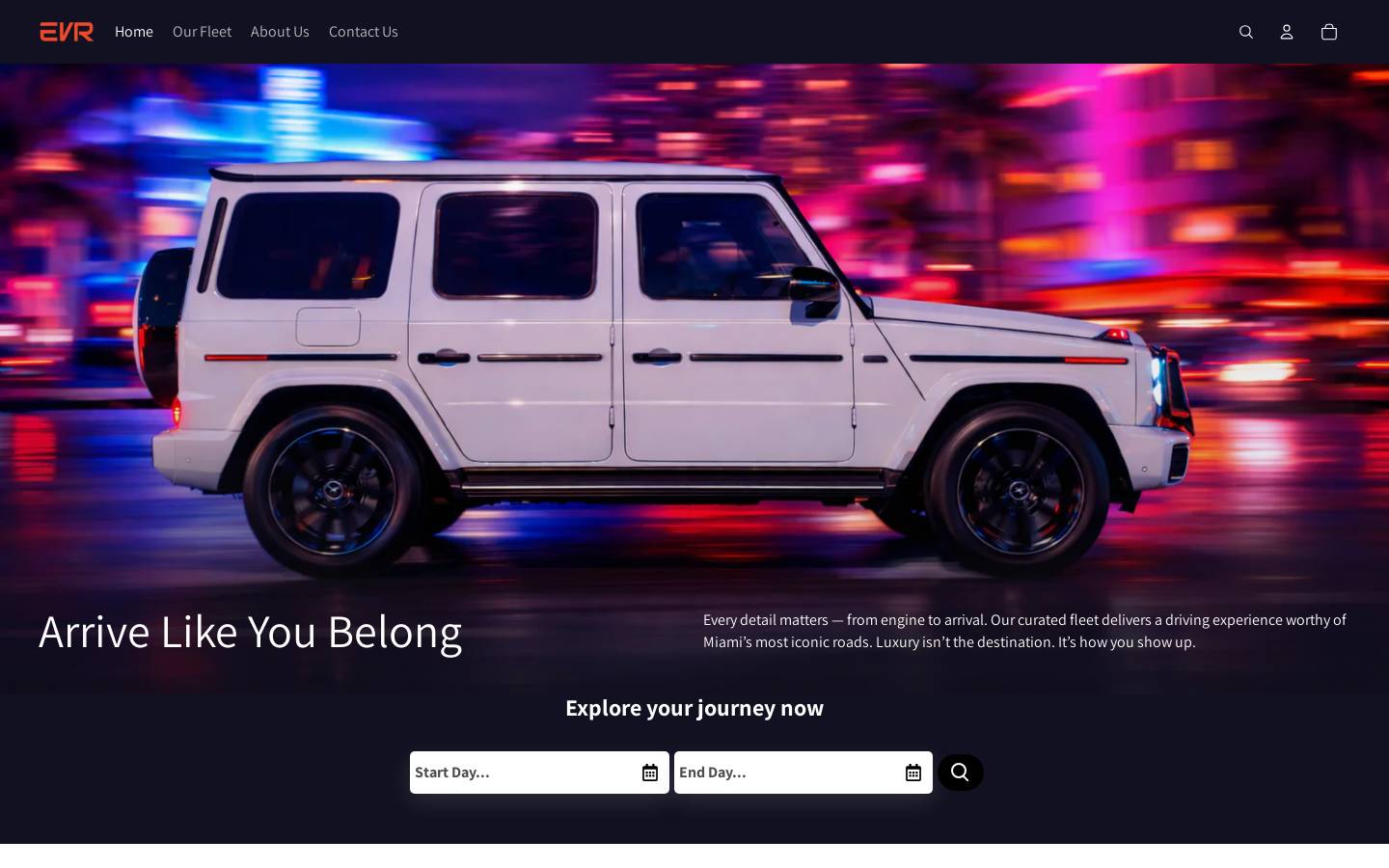 exoticviberentals.com homepage screenshot