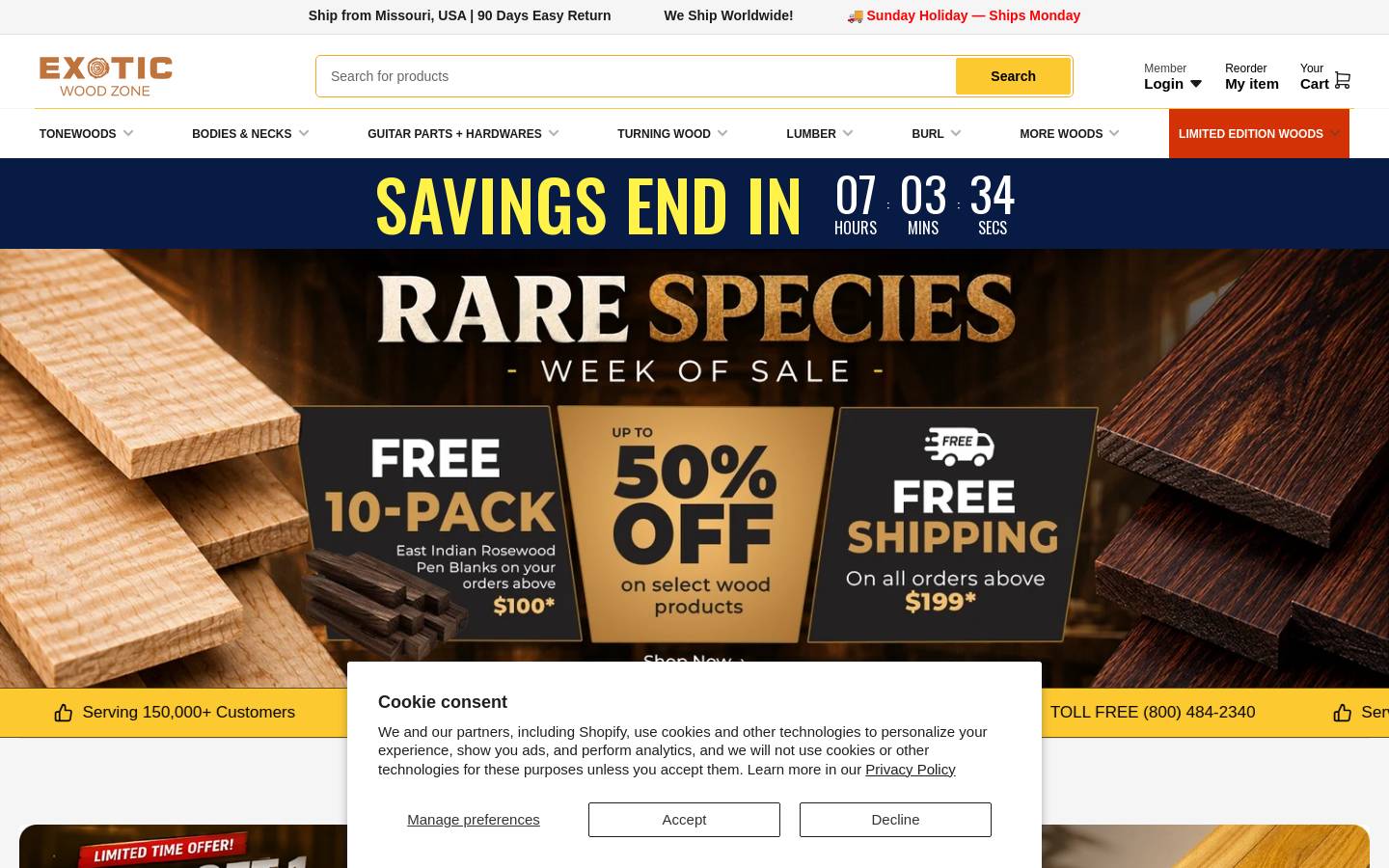 Exotic Wood Zone homepage screenshot
