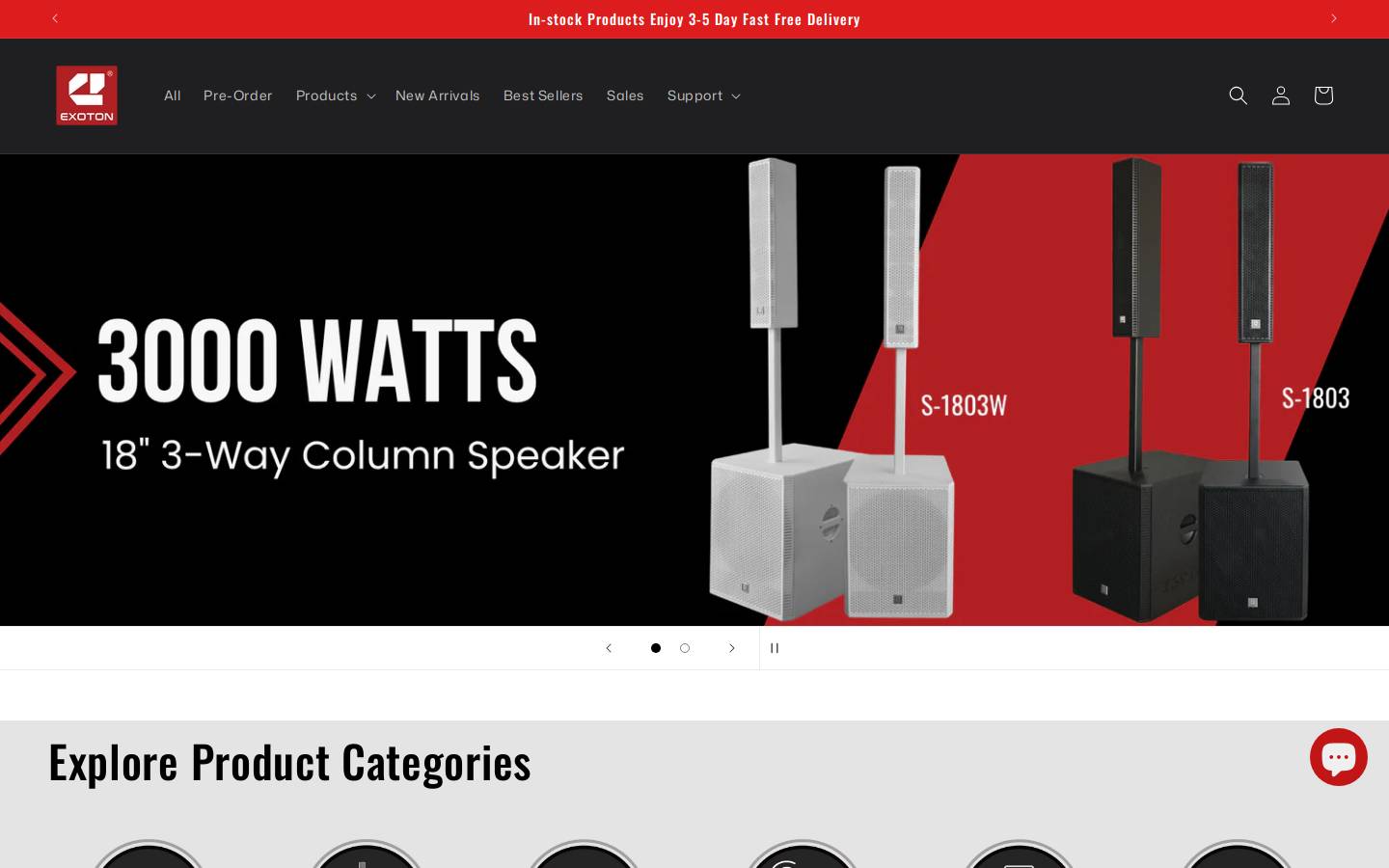 exotonaudio.com homepage screenshot