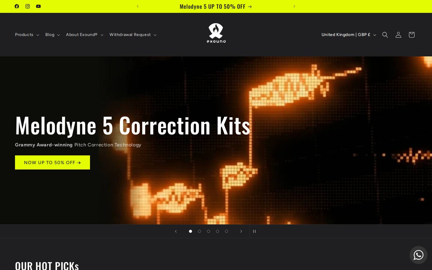 exound.shop homepage screenshot