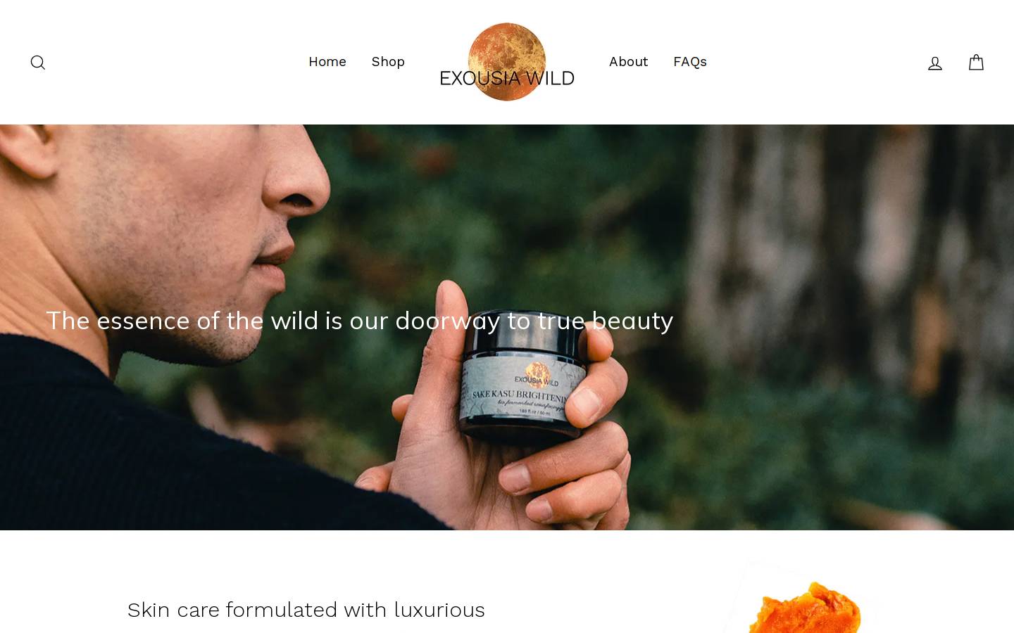 exousiawild.com homepage screenshot