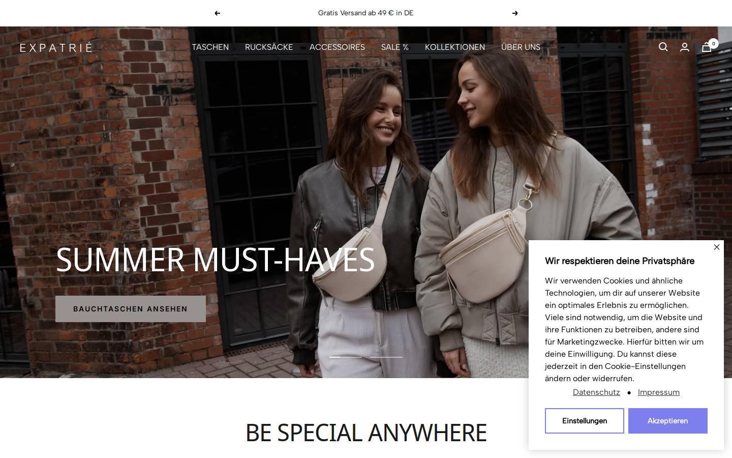 Expatrie homepage screenshot