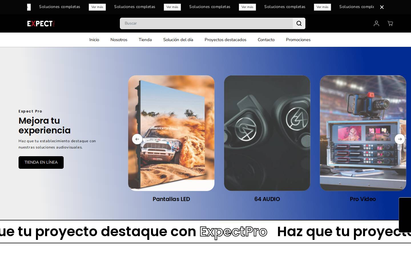 expectproaudio.com homepage screenshot