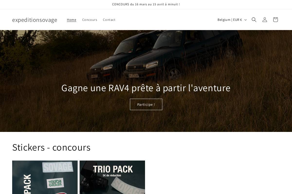 expeditionsovage.be homepage screenshot