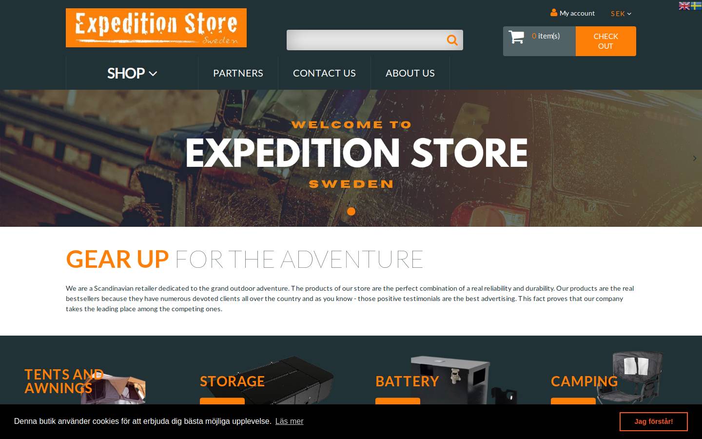 Expedition Store Swe homepage screenshot