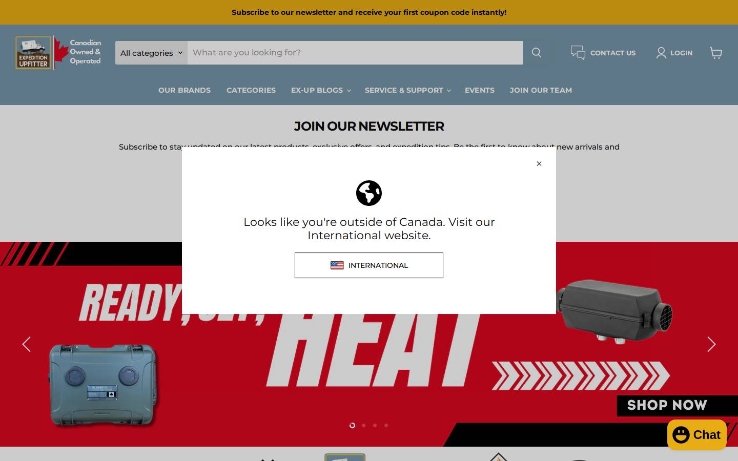 expeditionupfitter.ca homepage screenshot