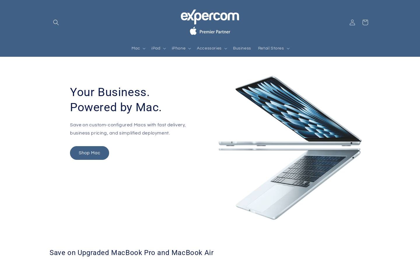 Expercom homepage screenshot