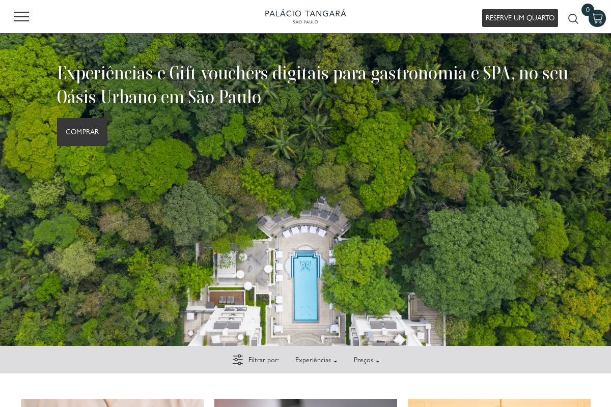 experienciaspalaciotangara.com.br homepage screenshot