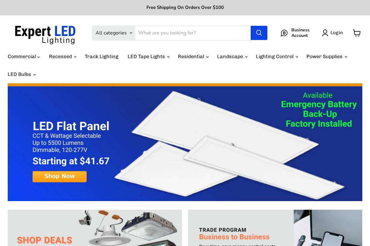 expertledlighting.com homepage screenshot